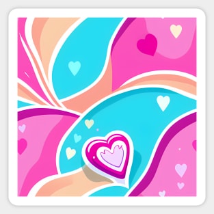 Delicious Candy Heart on Colorful Ice Cream Sticker